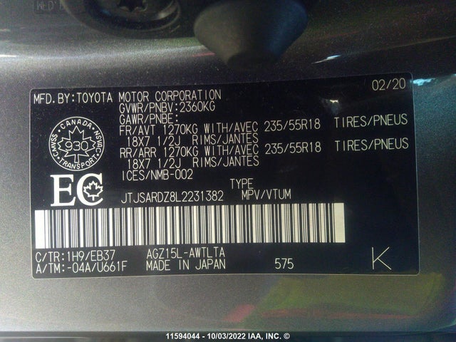 JTJSARDZ8L2231382 Lexus Nx 300 F-sport