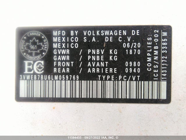 3VWEB7BU6LM059769 Volkswagen JETTA SEL