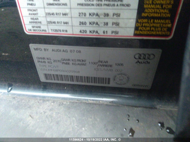 WAUHF68P09A020968 Audi A3 2.0T