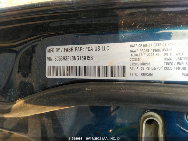 3C63R3EL0NG189153 RAM 3500 Laramie