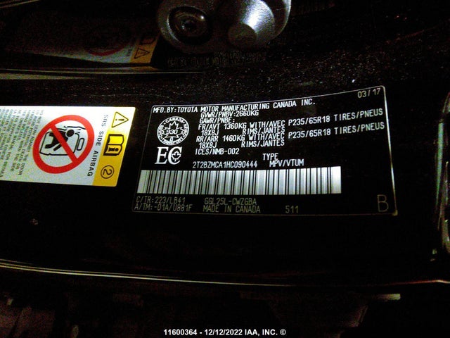 2T2BZMCA1HC090444 Lexus Rx 350/base/f Sport