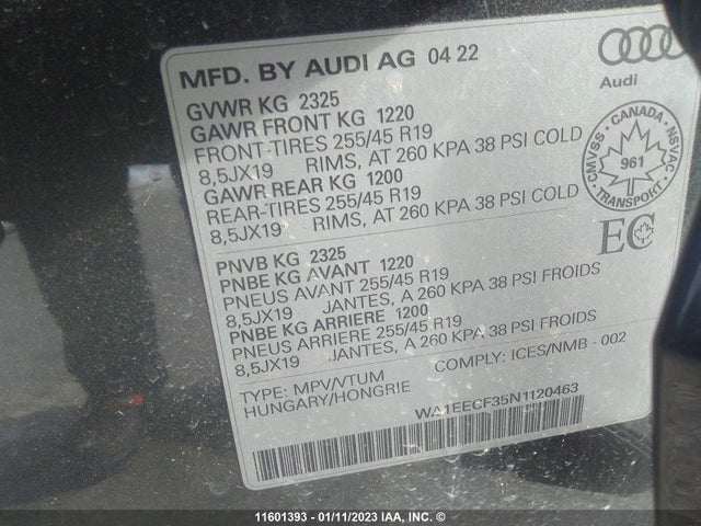 WA1EECF35N1120463 Audi Q3 Premium Plus S-line