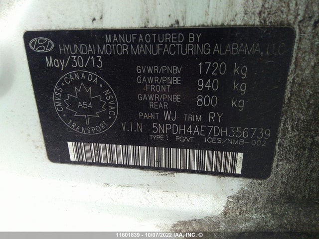 Hyundai Elantra Gls/limited 2013 5NPDH4AE7DH356739 Image 10
