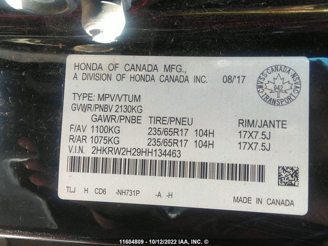 Honda CR-V LX 2017 2HKRW2H29HH134463 Image 9