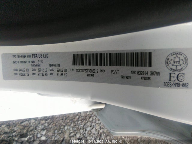 1C3CCCFB7FN682616 Chrysler 200 LX