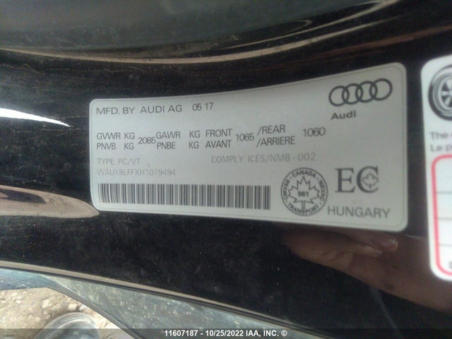 WAUY8LFFXH1079494 Audi A3 Premium Plus