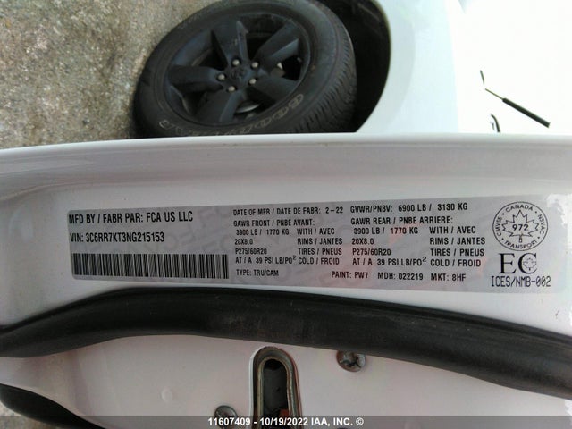 3C6RR7KT3NG215153 RAM 1500 Classic Tradesman