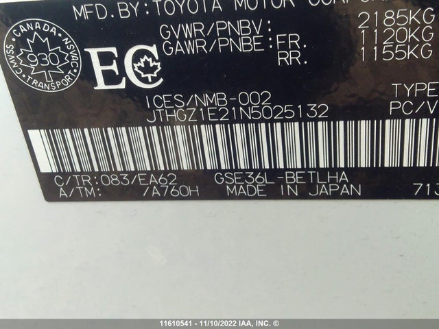 JTHGZ1E21N5025132 Lexus Is 350 F-sport