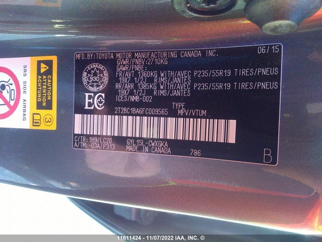 2T2BC1BA6FC009565 Lexus RX 450H