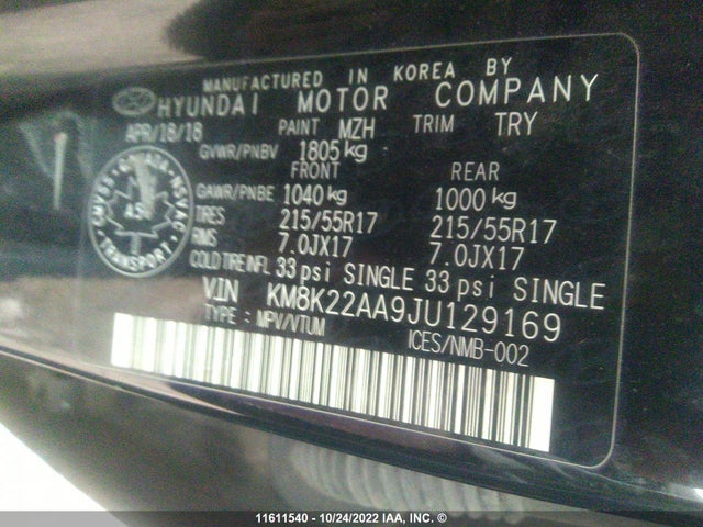 Hyundai Kona Sel 2018 KM8K22AA9JU129169 Image 10