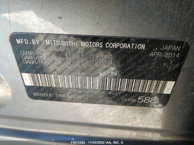 JA32V2FWXEU606227 Mitsubishi Lancer Se