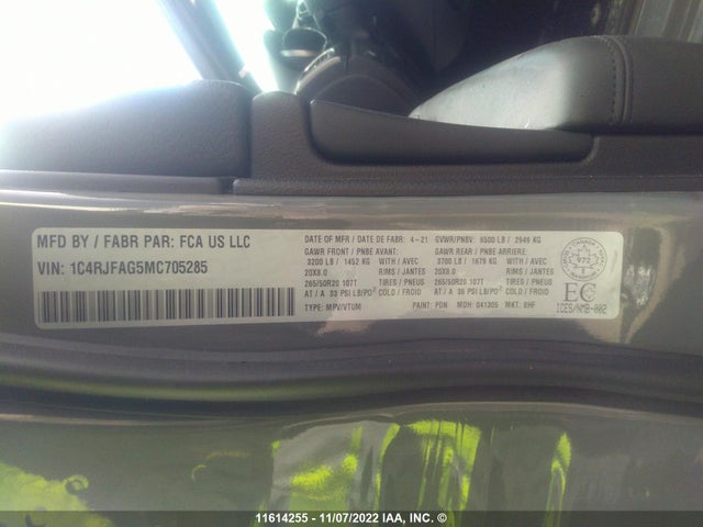 1C4RJFAG5MC705285 Jeep Grand Cherokee Laredo
