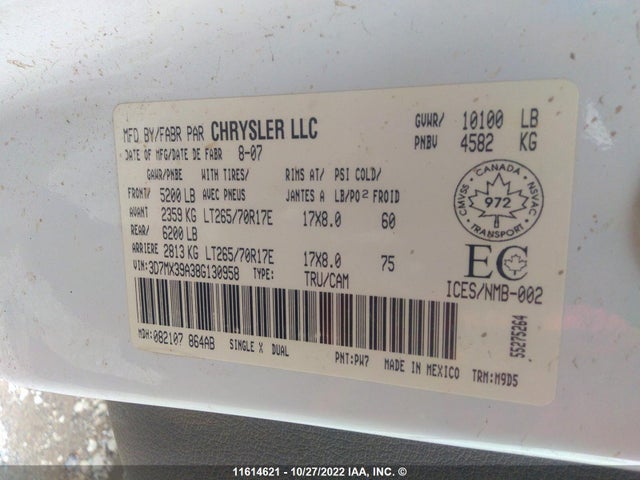 Dodge RAM 3500 2008 3D7MX39A38G130958 Image 10