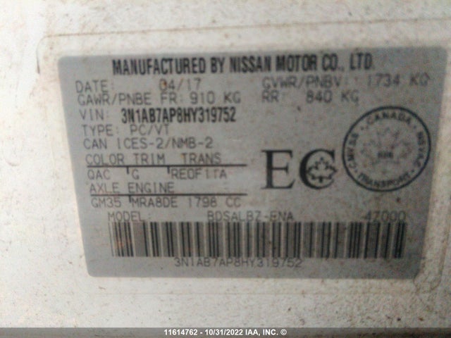 Nissan Sentra 2017 3N1AB7AP8HY319752 Image 25