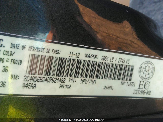 Dodge Grand Caravan Se 2013 2C4RDGBG4DR624488 Image 10