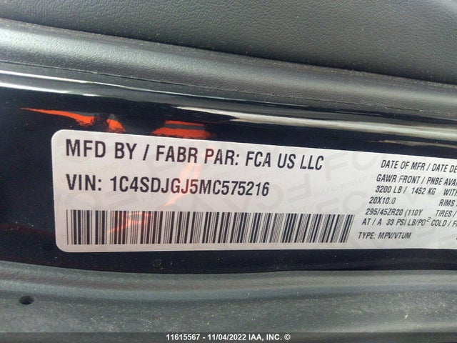 Dodge Durango Srt 392 2021 1C4SDJGJ5MC575216 Image 10