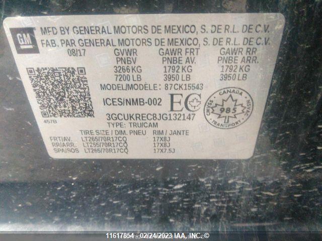 Chevrolet Silverado K1500 Lt 2018 3GCUKREC8JG132147 Image 9