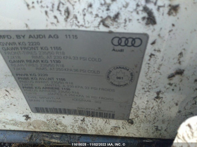 WA1JFCFS4GR012052 Audi Q3 Progressiv
