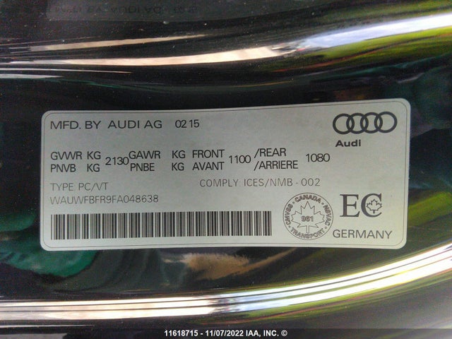 Audi A5 Technik 2015 WAUWFBFR9FA048638 Image 9