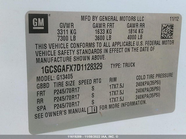 Chevrolet Express G1500 2013 1GCSGAFX7D1128329 Image 10