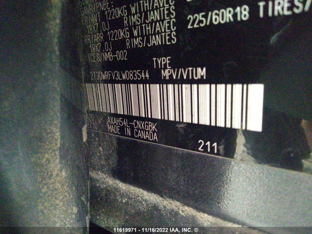 Toyota RAV4 2020 2T3DWRFV3LW083544 Image 10