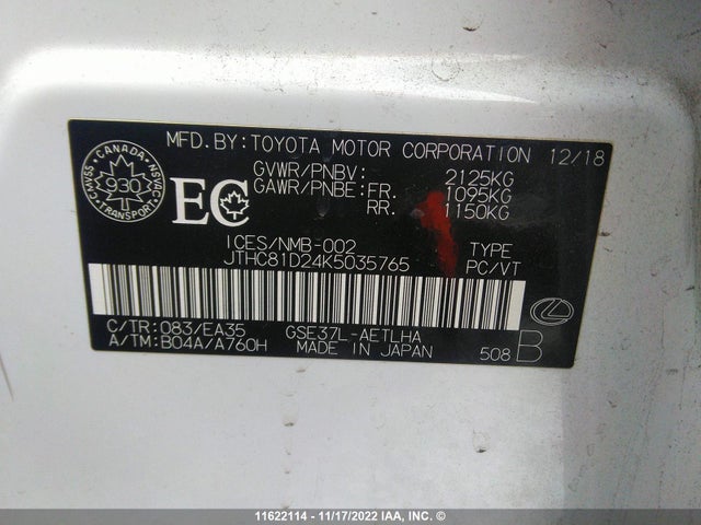 JTHC81D24K5035765 Lexus IS 300