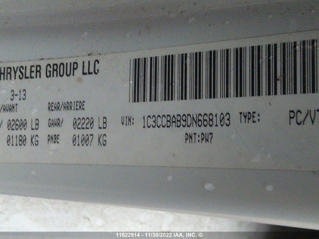 1C3CCBAB9DN668103 Chrysler 200 LX