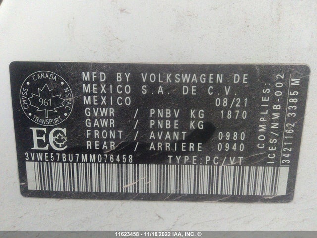 Volkswagen JETTA SEL 2021 3VWE57BU7MM076458 Image 10