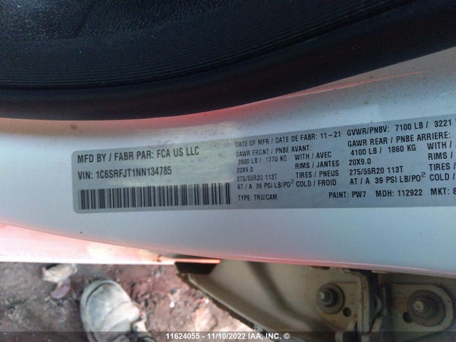 Dodge RAM 1500 2022 1C6SRFJT1NN134785 Image 9