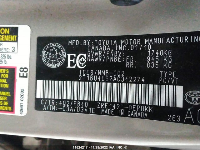 Toyota Corolla S/le/xle 2010 2T1BU4EE2AC342274 Image 10