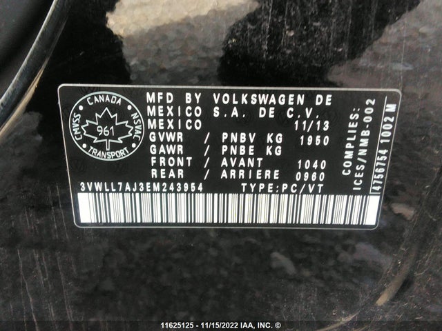 3VWLL7AJ3EM243954 Volkswagen JETTA TDI