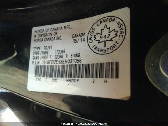 Honda Civic Lx 2014 2HGFB2E53EH031056 Image 9