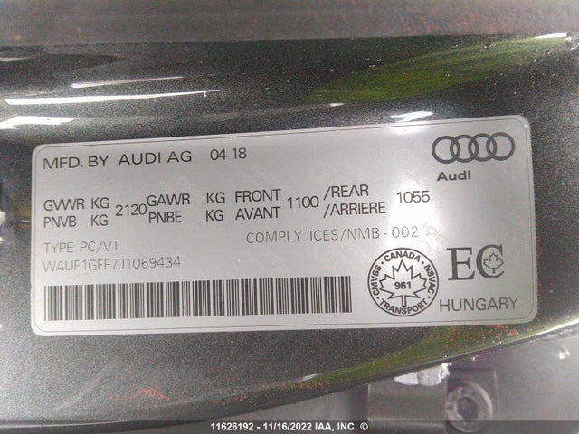 WAUF1GFF7J1069434 Audi S3 Prestige