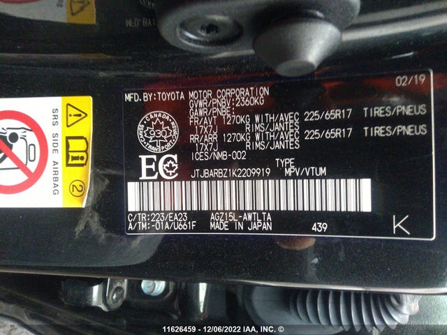 JTJBARBZ1K2209919 Lexus Nx 300 Base/300 F-sport
