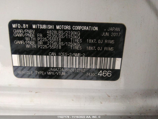 JA4AZ2A35HZ612162 Mitsubishi Outlander Es