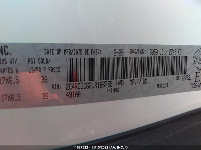 Dodge Grand Caravan Sxt 2020 2C4RDGCG2LR186759 Image 9