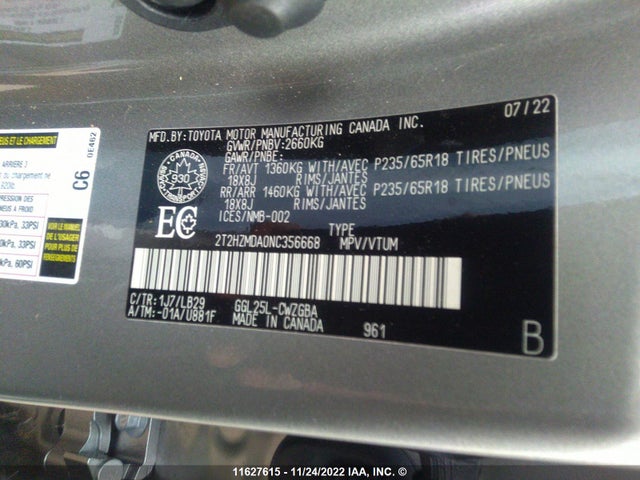 2T2HZMDA0NC356668 Lexus RX 350