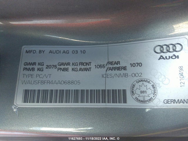 WAUSFBFR4AA068805 Audi A5 PREMIUM