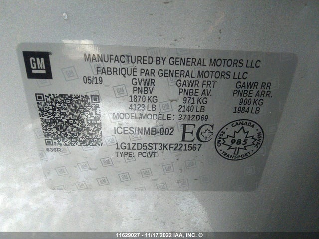 Chevrolet MALIBU LT 2019 1G1ZD5ST3KF221567 Image 9