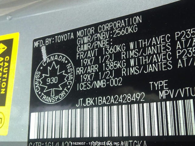 JTJBK1BA2A2428492 Lexus RX 350