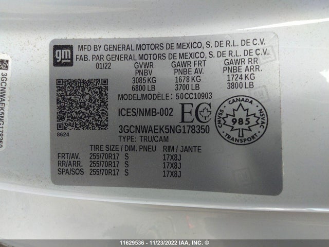 Chevrolet Silverado 1500 2022 3GCNWAEK5NG178350 Image 9