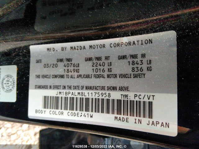 Mazda 3 2020 JM1BPALM8L1175958 Image 10