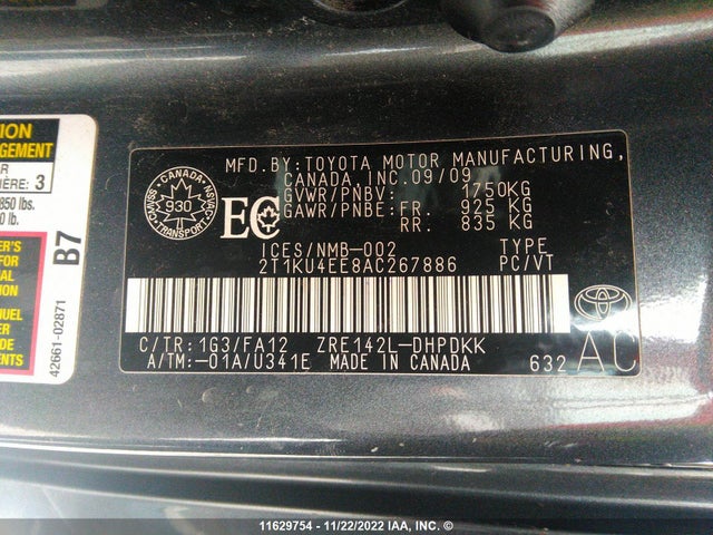 Toyota Matrix 2010 2T1KU4EE8AC267886 Image 10