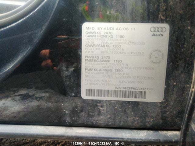 WA1VFCFP6CA002726 Audi Q5 Prestige
