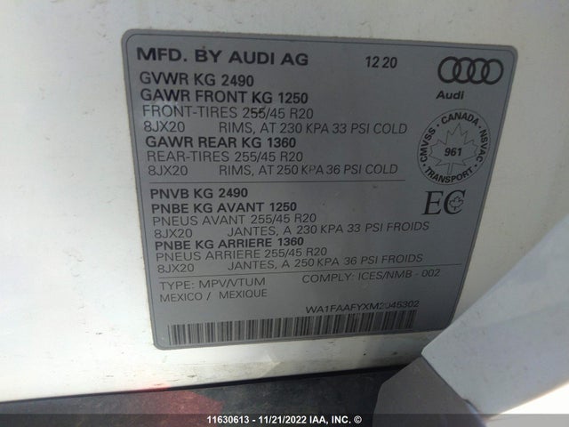 WA1FAAFYXM2045302 Audi Q5 Technik