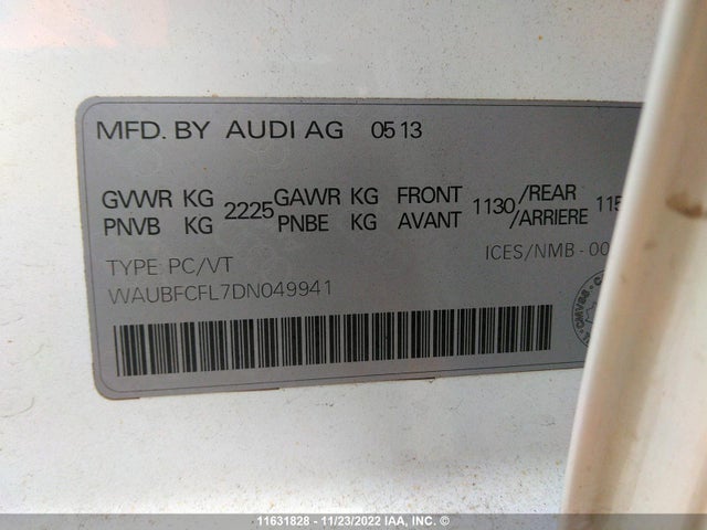 WAUBFCFL7DN049941 Audi A4 PREMIUM