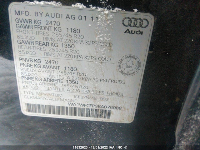 WA1WFCFP3BA076088 Audi Q5 Prestige