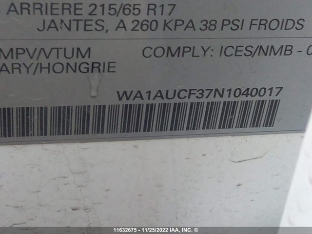 WA1AUCF37N1040017 Audi Q3 Premium 40