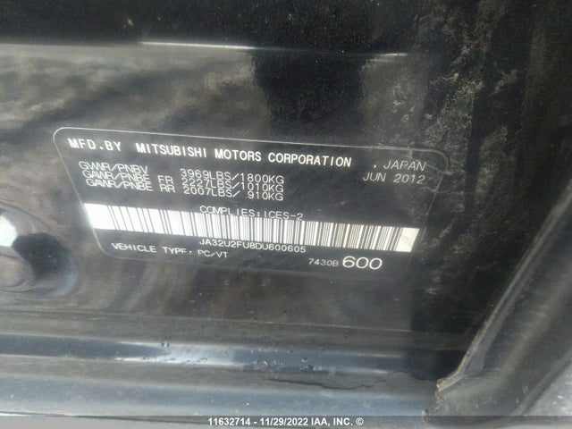 JA32U2FU8DU600605 Mitsubishi Lancer Es/es Sport