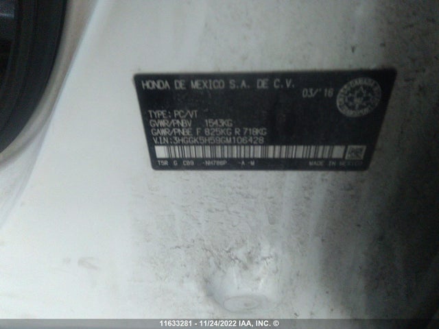 Honda Fit 2016 3HGGK5H59GM106428 Image 9